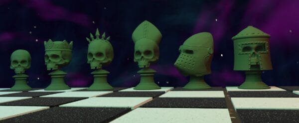 Human Skull Chess Set Digital Files STL for 3D Printing