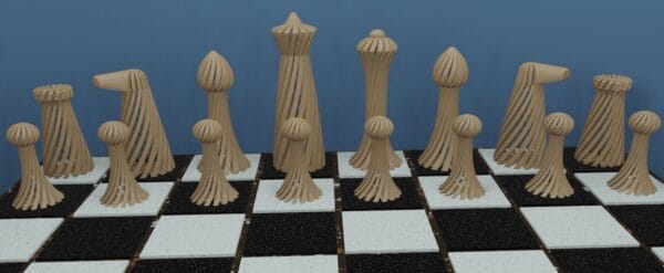 Twisted Chess Set Digital Files STL for 3D Printing